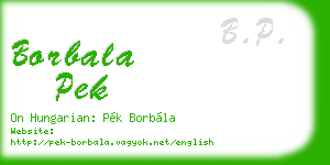borbala pek business card